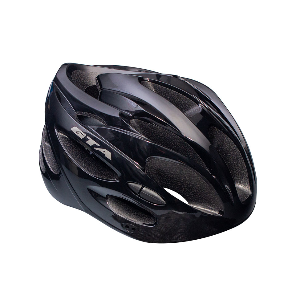 Capacete inmold mtb start 58/62 20 furos preto com sinalizador