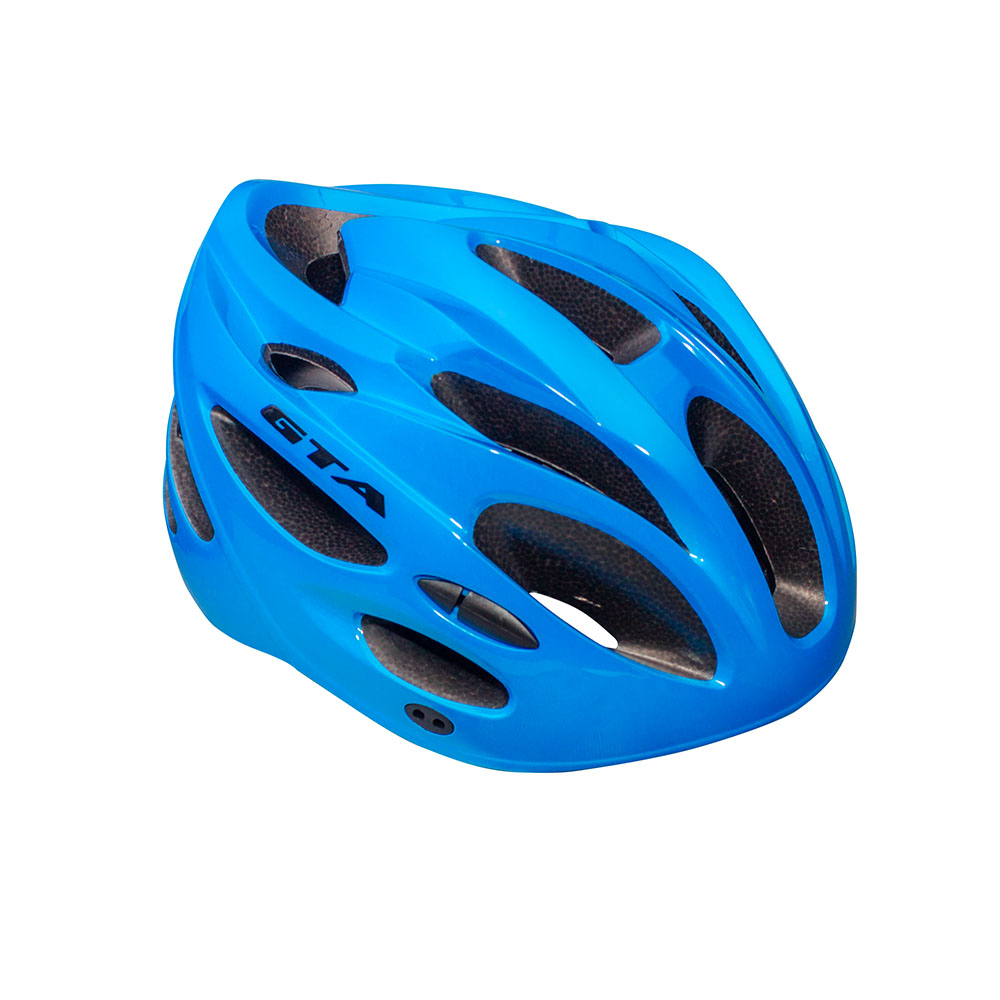 Capacete inmold mtb start 58/62 20 furos azul com sinalizador