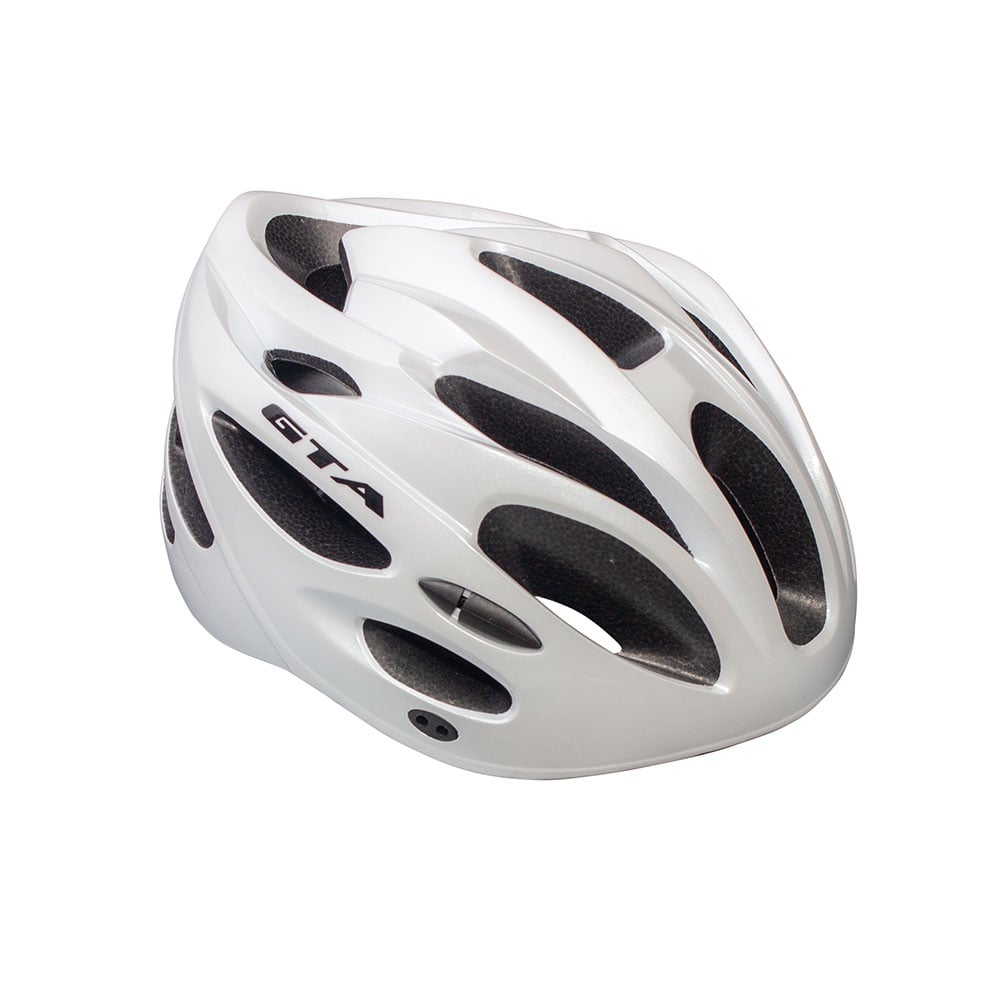 Capacete inmold mtb start 58/62 20 furos branco perolizado com sinalizador