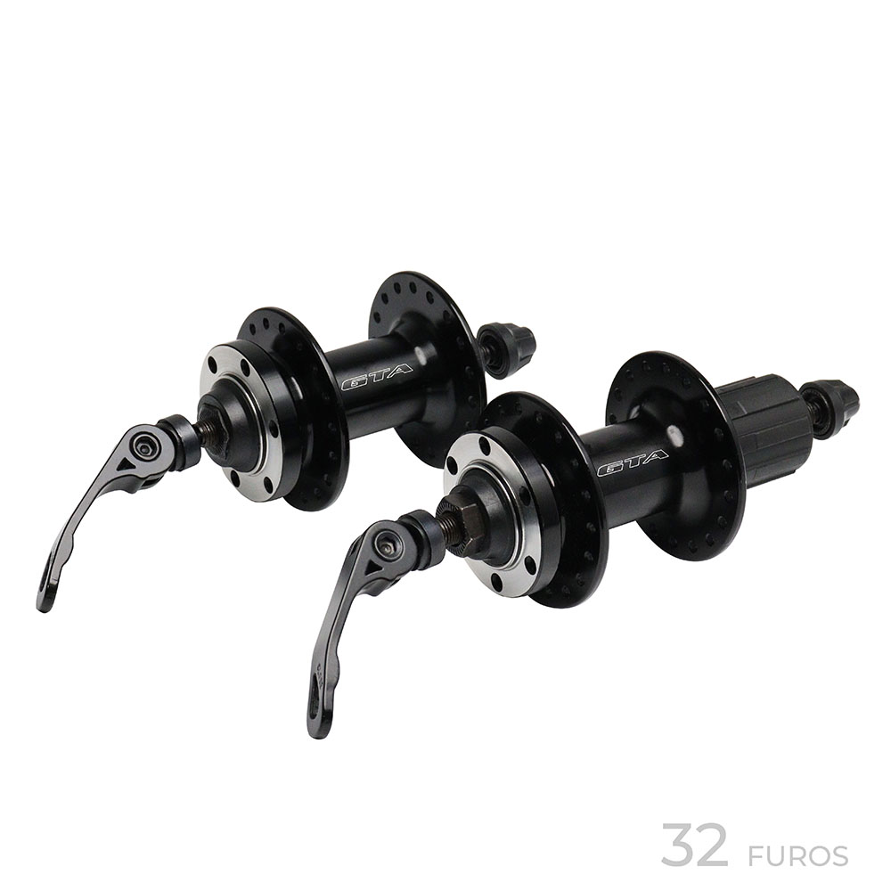 Cubo aluminio par com rolamento preto para cassete de 8 a 12 velocidades com blocagem para freio a disco 32 furos 