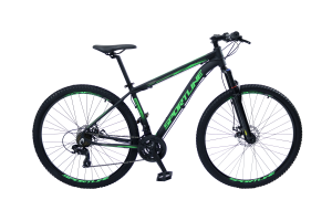 Bicicleta 29 importado 27v freio hidr. c/ trava cassete st11 preto/verde 17